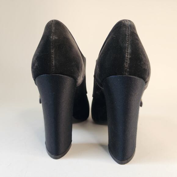 Tory Burch Carley Velvet Booties Gray Grigio Block Heel Buckle Shoes 6.5M - Picture 5 of 6